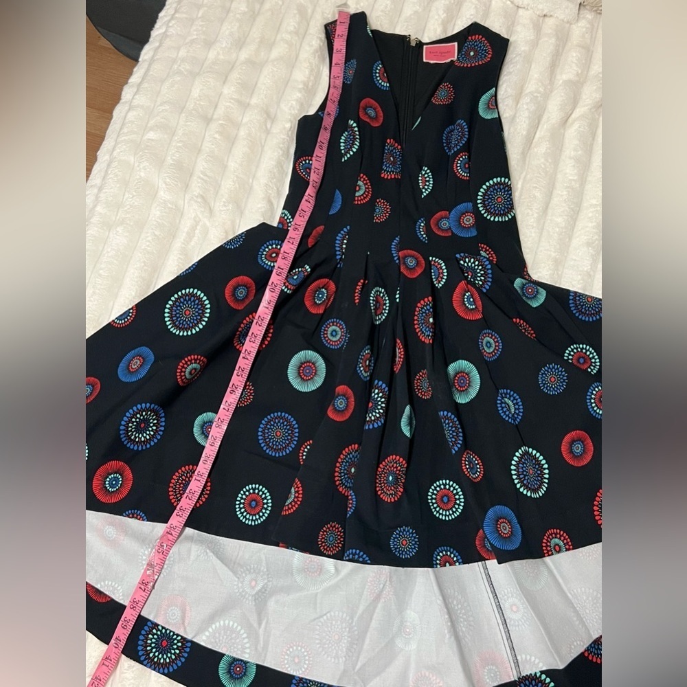 Kate Spade Black Midi Dress with Vibrant Patterns - Picture 8 of 11